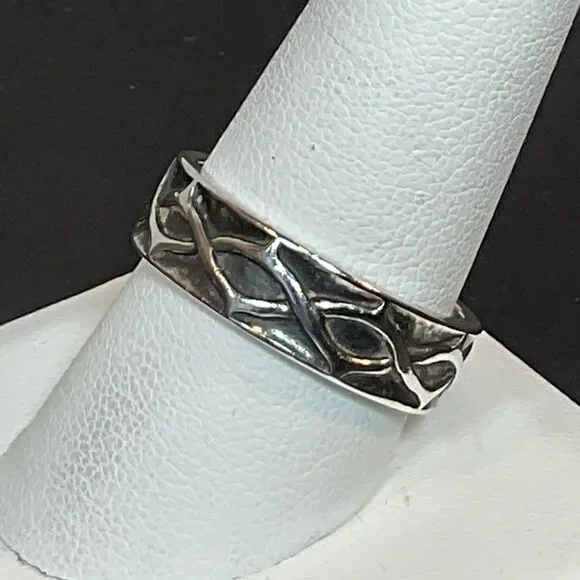 James Avery Crown of Thorns Ring Sz 10 Sterling Silver Retired Jesus Religious - Picture 2 of 10